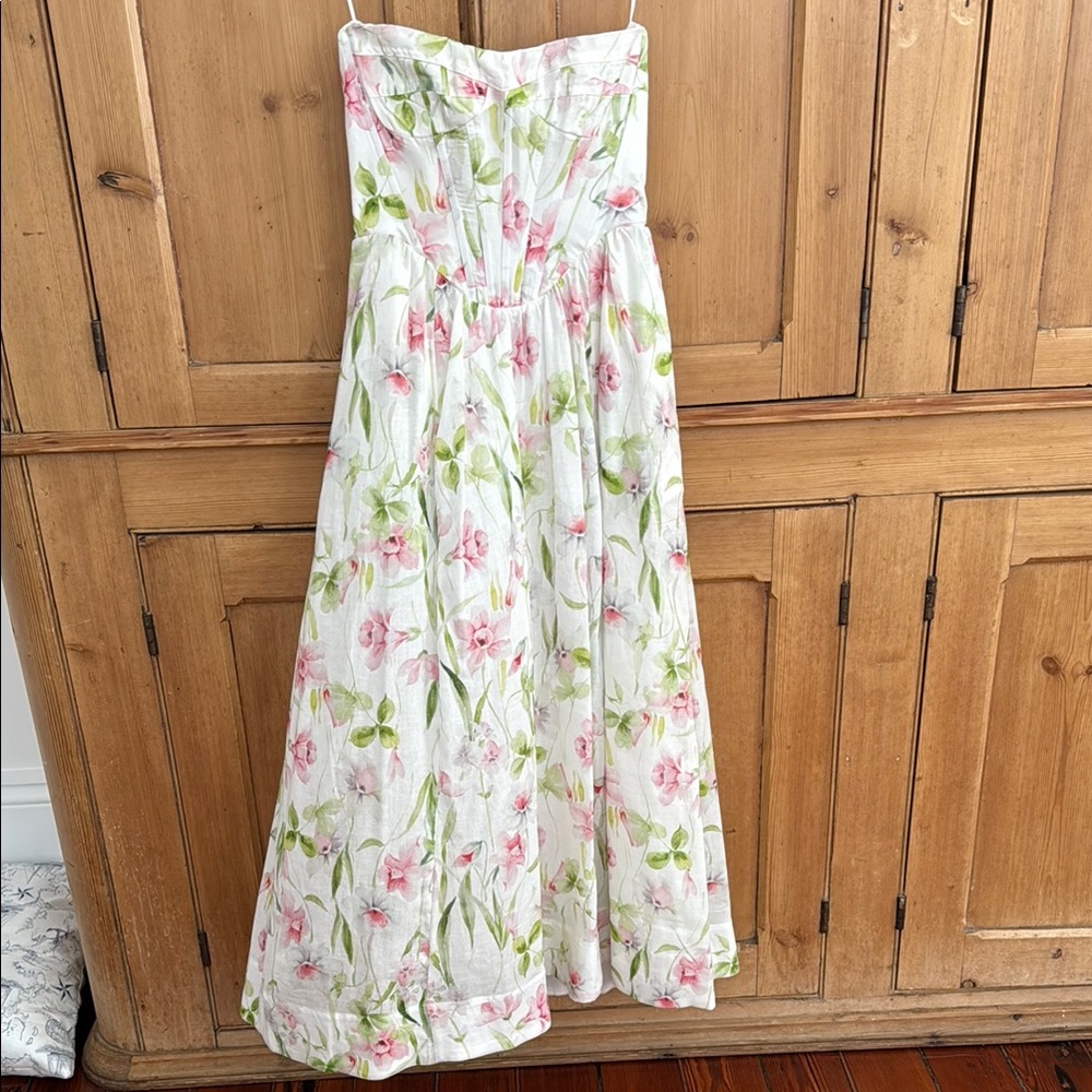 Bardot Lola corset Floral Strapless Dress